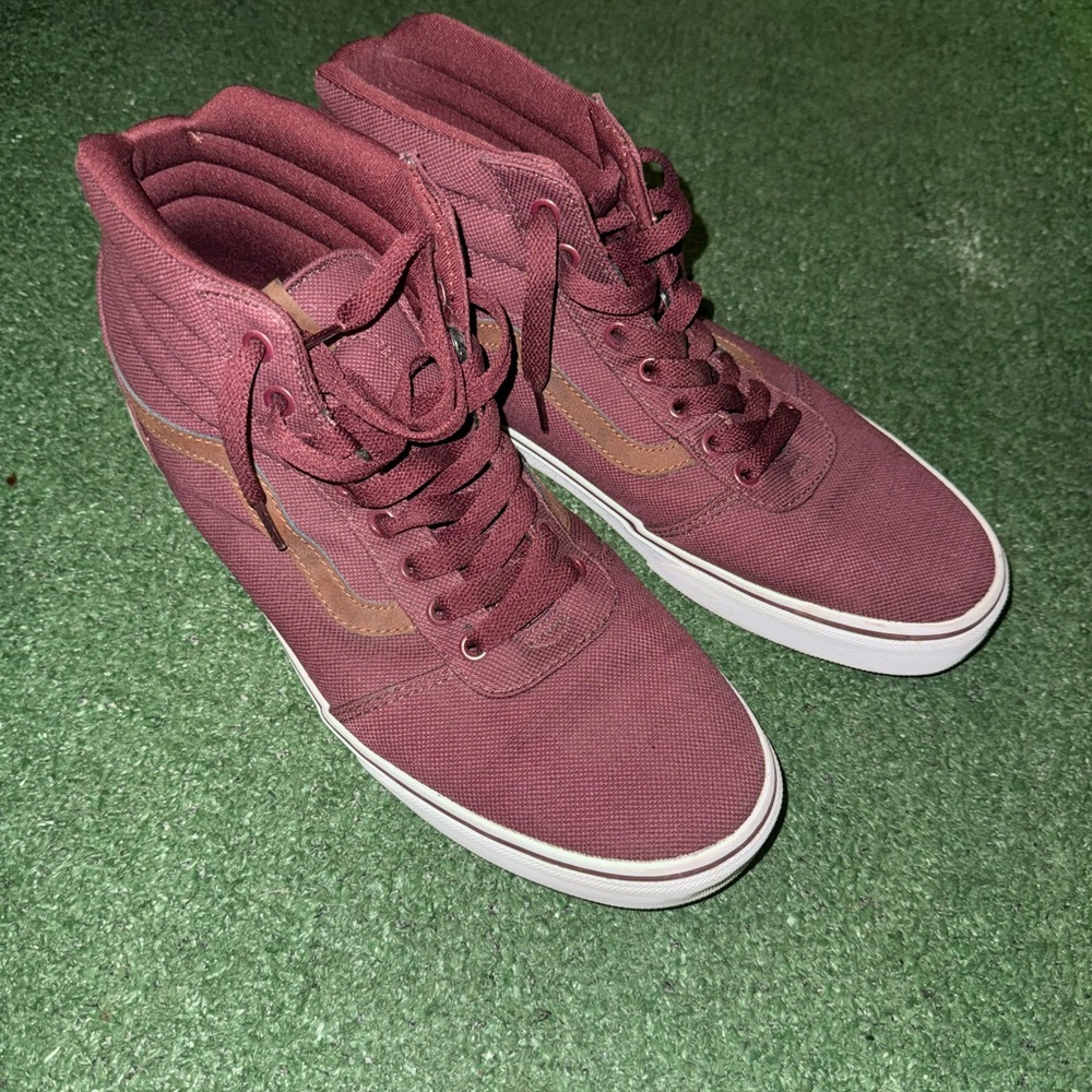 Burgundy High-Top Vans Sneaker